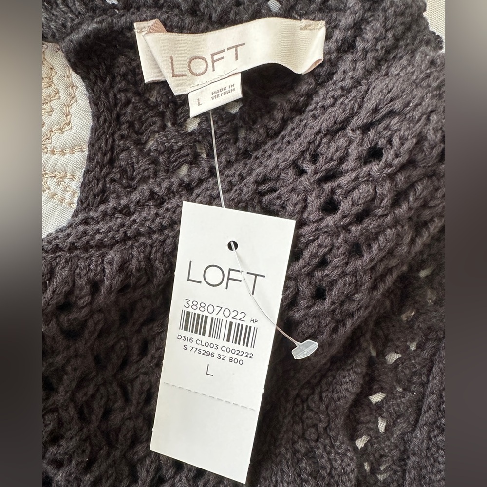 NWT LOFT Crochet Yoke Mini Dress - Picture 7 of 9
